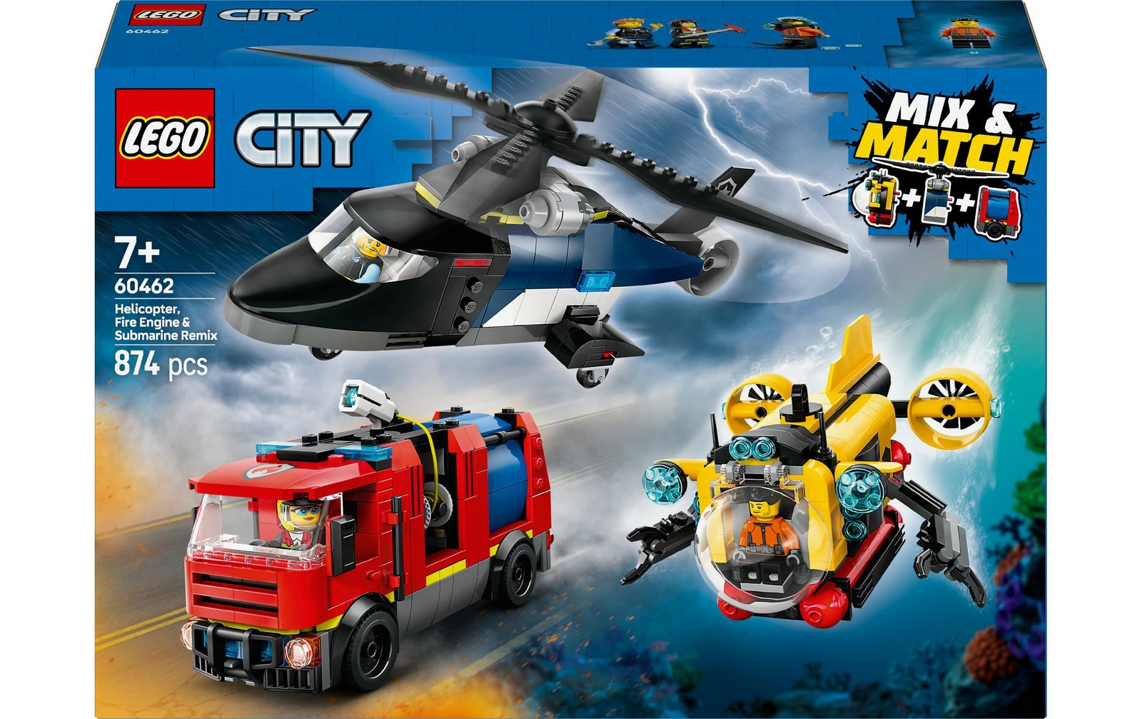 374577240_xxl3_FFysv.jpg LEGO Hubschrauber, Löschauto und U-Boot – Bild 1