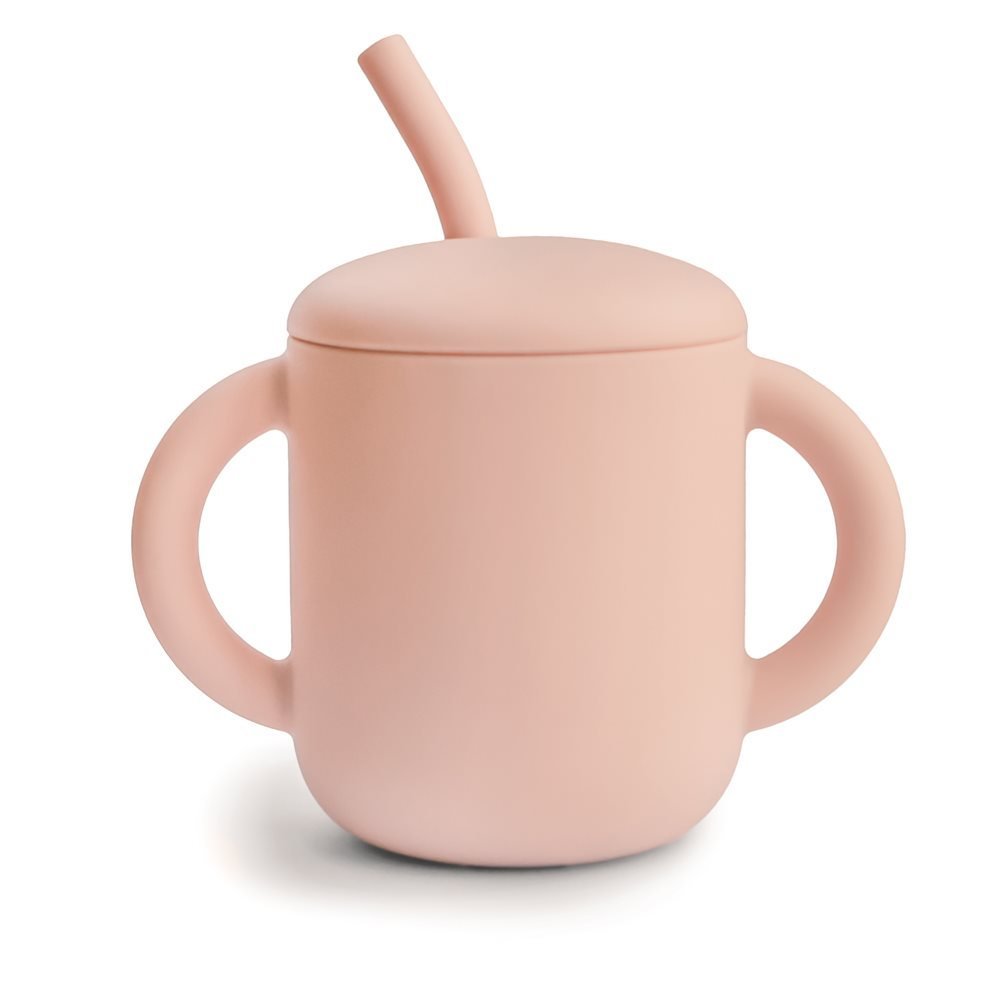 Mushie Trinklernbecher mit Strohhalm Blush Hauptbild